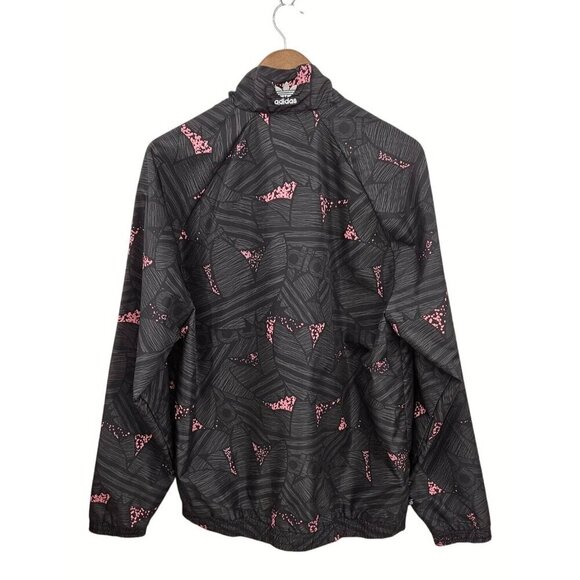 Adidas Originals Jacket Mens Sz M Black Grey Pink Abstract Full Zip Trefoil Logo - Picture 4 of 16